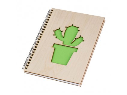 Drevený blok A5 - kaktus II