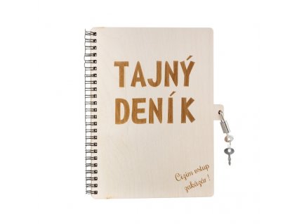 Drevený blok A5 so zámkom - Tajný denník - Cudzím vstup zakázaný!