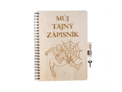 Drevený blok A5 so zámkom - Môj tajný zápisník