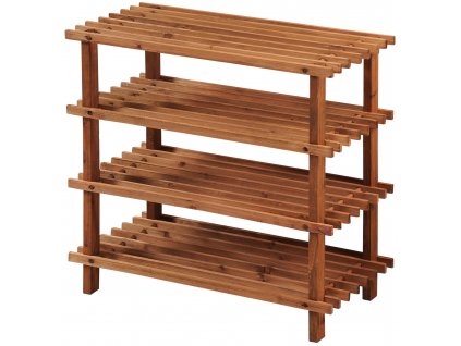 Tmavý štvorposchodový botník - 54 x 26 x 52 cm