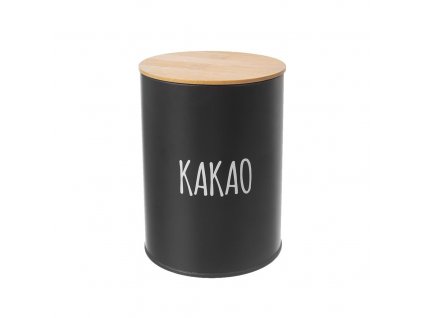 Plechová dóza s viečkom čierna - kakao