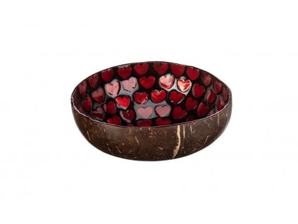 Kokosová miska s červenými srdiečkami