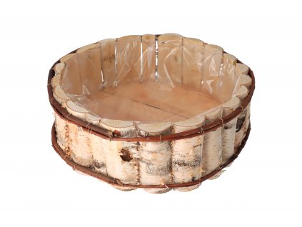 Guľatý kvetináč z brezy