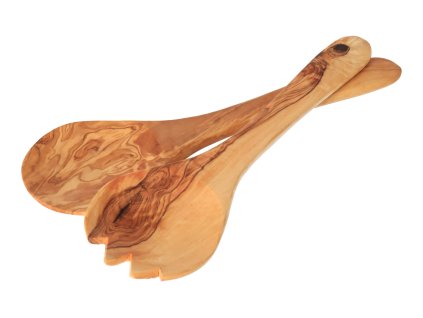 Šalátový príbor z olivového dreva