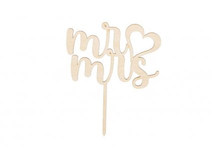 Drevený ozdoba na zapichovanie - Mr ♡ Mrs