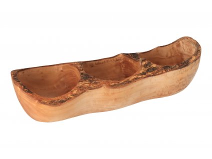 Trojdielna miska z olivového dreva