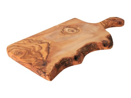 Rustikálna doska z olivového dreva s rukoväťou 30 cm