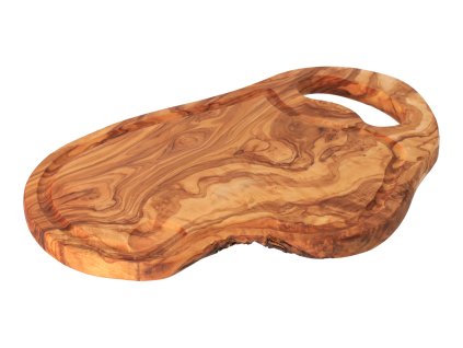 Doštička z olivového dreva s úchytom a drážkou 40 cm