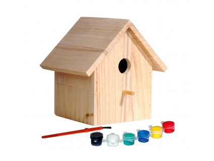 Drevená vtáčia búdka k dozdobeniu 17,5 x 15,5 x 20,5 cm