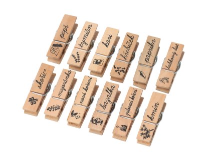 Drevené štipce na korenie - 12 ks