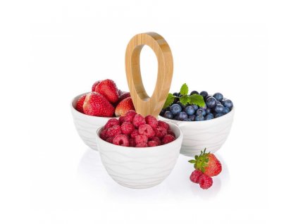 Súprava servírovacích misiek s bambusovým úchytom BRILLANTE