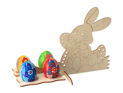 Veľkonočný stojan na 4 vajíčka so zajačikom