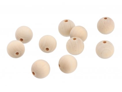 Drevené navliekacie koráliky 2,5 cm - 10 ks