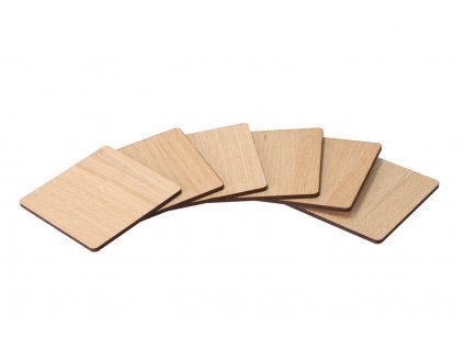 Súprava 6 hranatých podložiek z duba