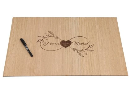 11880 1 drevena svatebni cedule na podpisy dub nekonecno