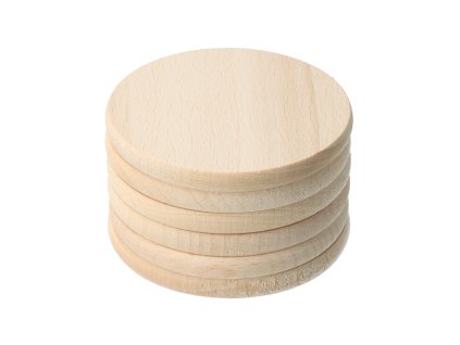 Súprava 6 okrúhlych podložiek z bukového dreva