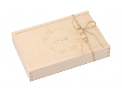 Drevená krabička k narodeniu bábätka