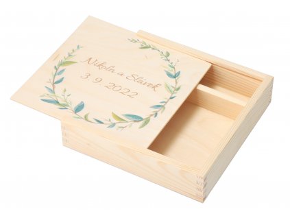 Drevená krabička na svadobné fotografie