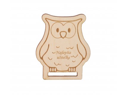 Drevená záložka so sovou - Najlepšia učiteľka