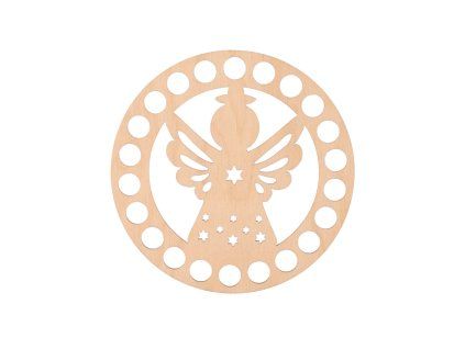 Dřevěné víko na košík - anděl (Zvoľte variant 15 cm)