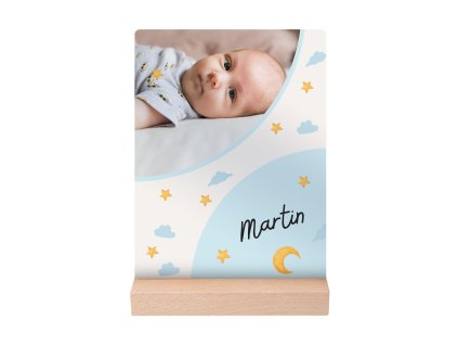 Fotografie bábätka na akrylovom skle so stojanom - chlapček