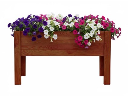 Vyvýšený drevený truhlík 120 cm - teak