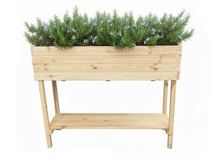 56704 3 vyvyseny dreveny truhlik s polici 120 cm borovice