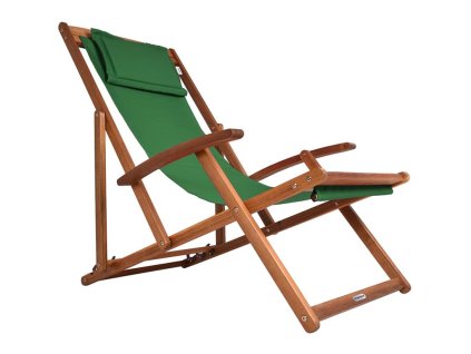 Záhradné ležadlo z akáciového dreva - zelené