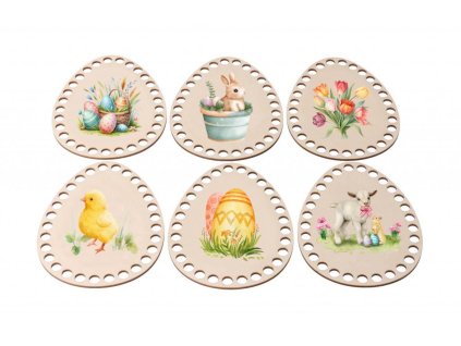 Drevené veľkonočné kraslice na obháčkovanie - symboly jari