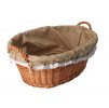 Prútený kôš na bielizeň obšitý - prírodný