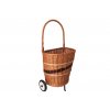 Prútený kôš na drevo na kolieskach zaoblený