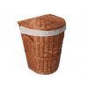 Prútený kôš na bielizeň zaoblený obšitý