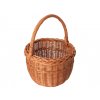 Prútený guľatý kôš na nákupy prírodný