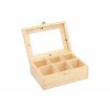 Drevená krabička so sklom - 6 priehradiek