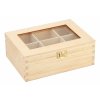 Drevená krabička so sklom - 6 priehradiek