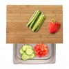 Drevená doska na krájanie - bambus, antikorový zásobník