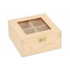 Drevená krabička so sklom - 4 priehradky