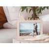 Drevený svadobný fotorámček s dátumom a menom - 10x15 cm