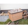 Prírodný prútený kôš na drevo hranatý - na kolieskach