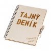 Drevený blok A5 so zámkom - Tajný denník - Cudzím vstup zakázaný!