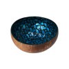 Kokosová miska s modrými kvetmi