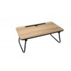 Drevený servírovací stolík do postele s kovovými nohami