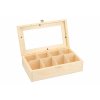 Drevená krabička so sklom - 8 priehradiek