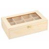 3474 3 drevena krabicka se sklem 8 prihradek