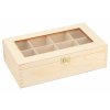 Drevená krabička so sklom - 8 priehradiek