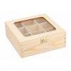 Drevená krabička so sklom - 9 priehradiek