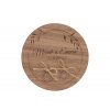 Drevená podložka na snubné prstene orech - jemný veniec