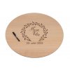 Drevená svadobná ceduľa na podpisy dub - veniec