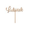 Drevená zapichovacia ozdoba do torty s menom na mieru