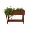 56701 vyvyseny dreveny truhlik s polici 80 cm teak